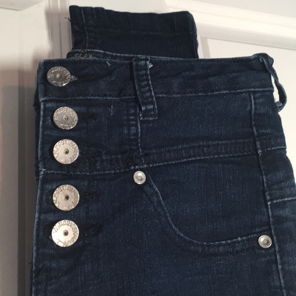 High Waisted Button-Up Skinny Jeans